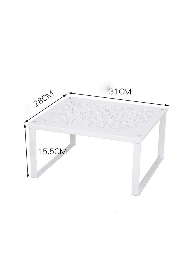 Generic Kitchen Shelves Stackable Kitchen Shelf Organizer, bathroom Storage Pantry under sink, spice rack nonslipRectangular Shelf Insert White 31x28x15.5centimeter  - Image 3