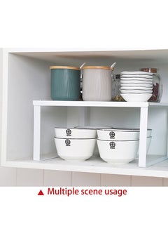 Generic Kitchen Shelves Stackable Kitchen Shelf Organizer, bathroom Storage Pantry under sink, spice rack nonslipRectangular Shelf Insert White 31x28x15.5centimeter  - Image 4