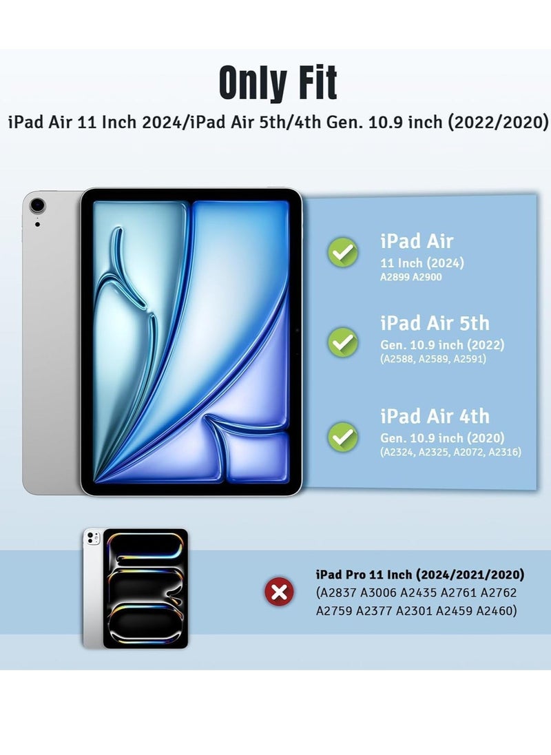 Raxoom ELTRAZONE Slim Stand Case for iPad Air 13-Inch M2 (2024) - Navy Blue, Smart Shell with Touch ID Support, Auto Wake/Sleep & Translucent Back - Image 2