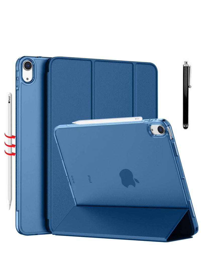 Raxoom ELTRAZONE Slim Stand Case for iPad Air 13-Inch M2 (2024) - Navy Blue, Smart Shell with Touch ID Support, Auto Wake/Sleep & Translucent Back - Image 1
