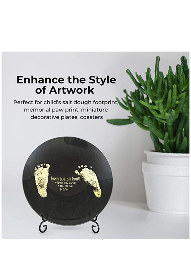 Excefore 4 Pack Iron Display Stand, Black Iron Easel Plate Display Photo Holder Stand, Displays Picture Frames, Cookbooks, Decorative Plates, Tablets and Art - Image 3