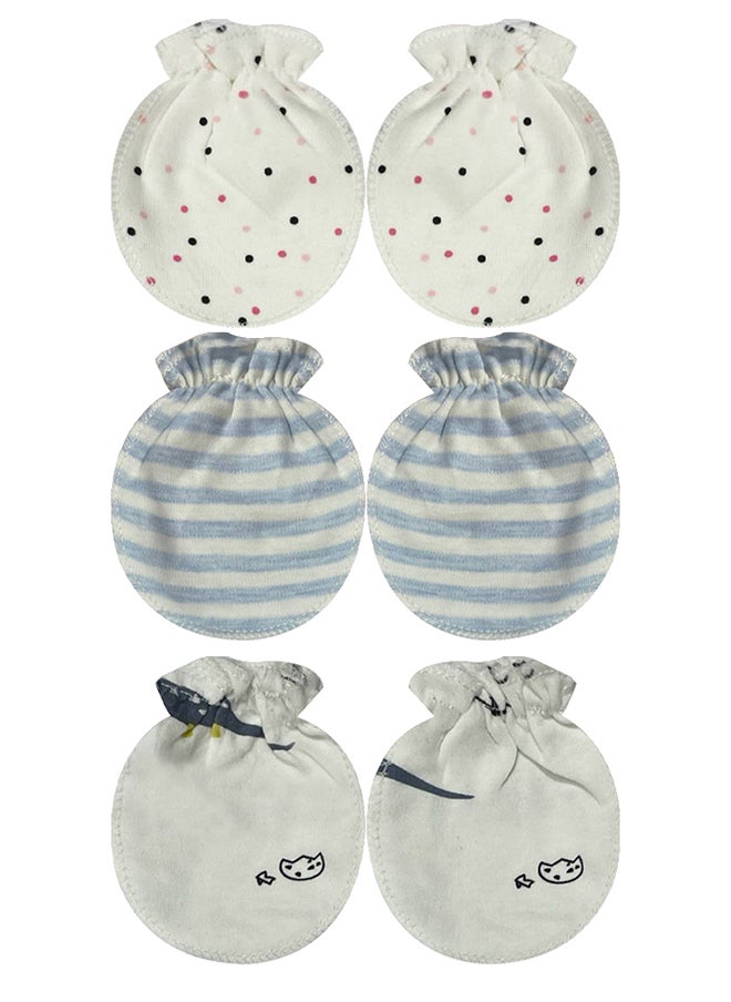 MARGOUN 3 Packs Newborn Baby Mittens Anti Scratch Baby Mittens No Scratch Mittens Baby Gloves for 0-6 Months Boys Girls Multicolour  - Image 2