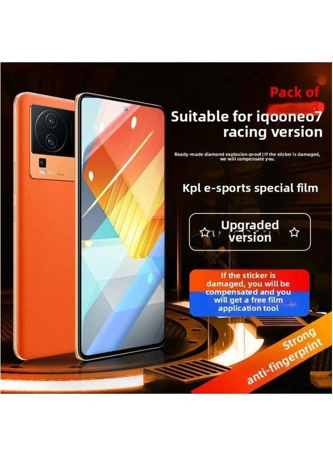 Generic For Iqooneo7 Racing Edition Tempered Film Vivoiqooneo7 Mobile Phone Iqoo Full Screen Neo7 I-Colour:"[special E-sports] Transparent Blue Light ""3-piece Pack"" Comes With A Magic Film"-Size:iQOO  - Image 2