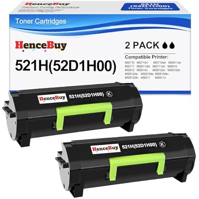 خراطيش حبر بديلة متوافقة 521H 52D1H00 لليكس مارك 521H 52D1H00 لطابعات MS710 MS710N MS711 MS711DN MS810 MS810N MS810DN MS810DE MS811 MS811N MS811DN MS811DTN MS812 MS812DN MS812DE - Image 1