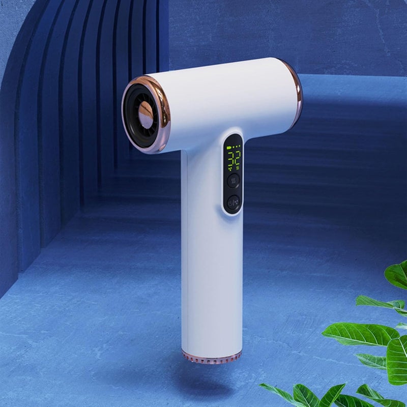 YUEHISY Cordless Hair Dryer, USB Rechargeable Portable Hair Dryer with 3 Adjustable Gears, Digital Display Screen, Haircare Nozzle, for Home School, 200W - Image 2