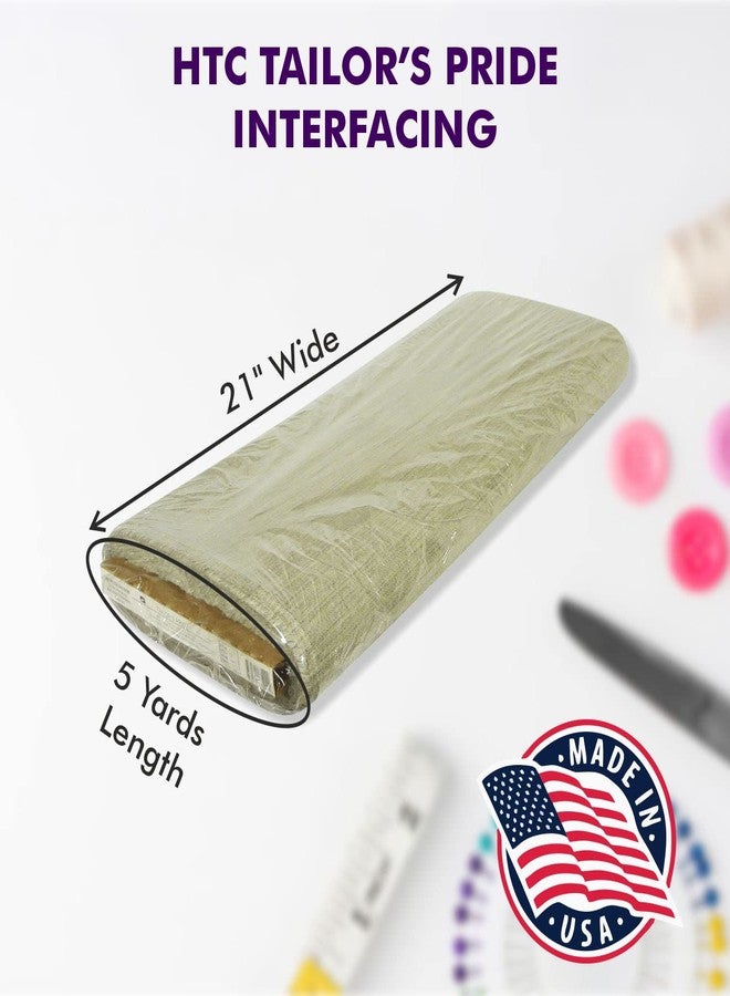 Superpunch Tailor’s Pride Interfacing/Interlining, HTC87009-21’’Wide, Fabric Stabilizer for Sewing, Sew-in Hair Canvas 41% Acrylic, 16% Polyester, 15% Rayon, 9% Cotton, in 5 Yard Package Made in USA - Image 2