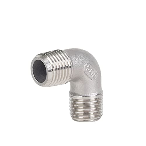 GDFYMI Pipe Fittings, 1/2" NPT 90 Degree Elbow, 304 Stainless Steel Barstock Street Elbow, Cast Pipe Fitting, Right Angle Ell 1/2" Male x 1/2" Male (2Pcs) - Image 5