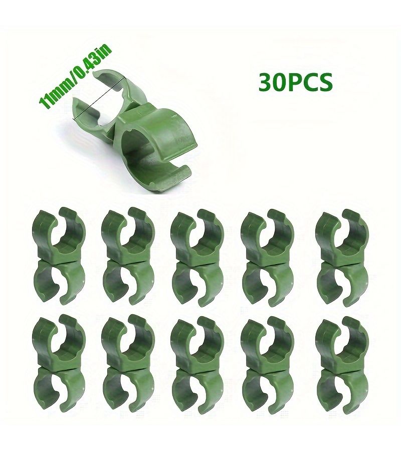 30 360 Degree Adjustable Plant Support Clips 11mm Green for Climbing Vines Garden - Image 3