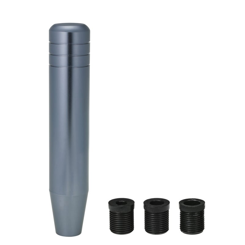 Gear Shift Knob: Gray Aluminum Knob - Universal Fit For Most Cars, Ergonomic Design, 3 Installation Adapters For Manual Transmission Vehicle Upgrade - Image 2