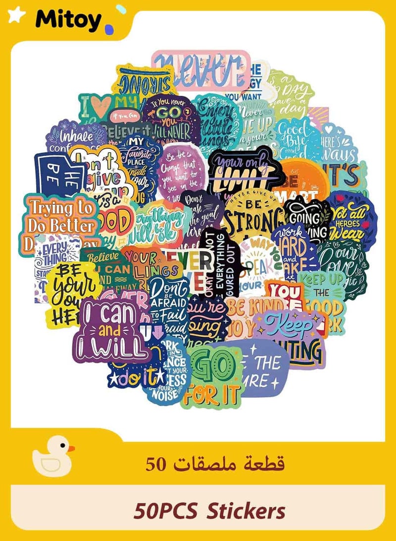 ميتوي 50 قطعة الإنجليزية تحفيزية ملصقا ، ملهمة الكلمات ملصقات - Image 1