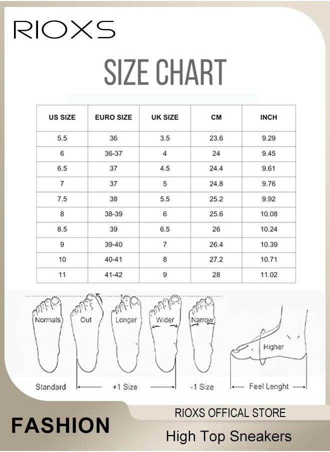 RIOXS - Women's Casual Canvas Sneakers, Classic High Top Sneakers, Lightweight Lace Up Shoes, Fashion Breathable Platform Shoes, Comfortable Canvas Shoes For Women, Thick-soled Shoes For Daily Wear, Work, Shopping, Travelling, Ladies Athlesiure Shoes - Image 1