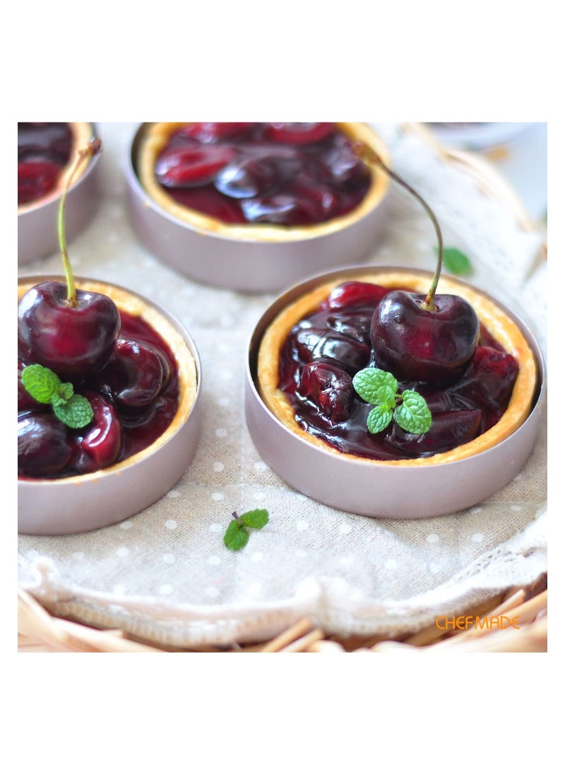 chefmade - Round Tart Pan Non Stick 3 Inch 4Pcs - Image 1