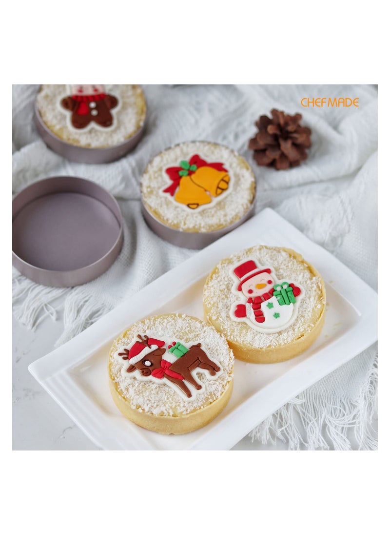 chefmade - Round Tart Pan Non Stick 3 Inch 4Pcs - Image 1