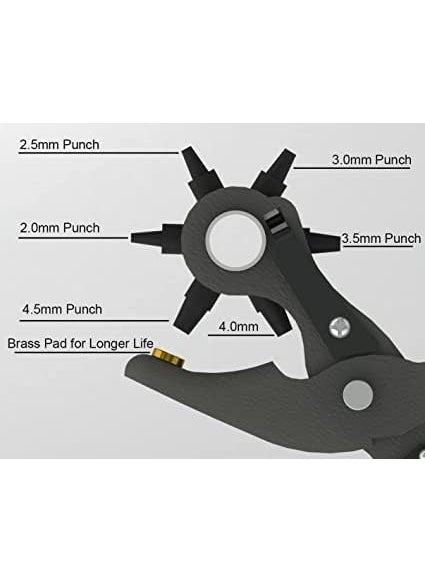 POPSHY POPSHY Manual Revolving Punch Hole Pillar Puncher Maker Machine For Leather Craft Belt Watch Bands Bags Dog Collars  - Image 3