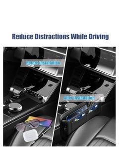 SYOSI Car Seat Gap Filler Organizers,Premium Leather Automotive Accessories for Storing Cards, Phones, Wallets, Keys, and Glasses Between Front Seats  - Image 2
