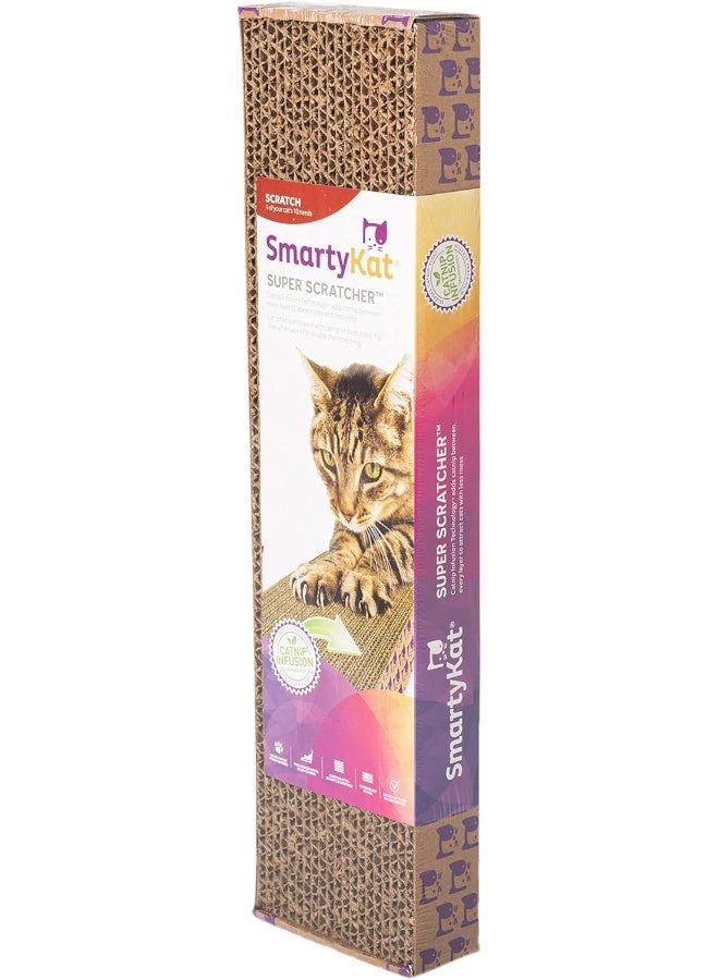 SmartyKat Super Scratcher Corrugated Cat Scratcher, Catnip Infusion Technology - Brown, Single Wide - Image 5