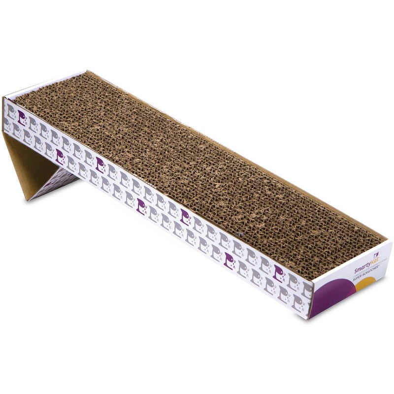 SmartyKat Super Scratcher Corrugated Cat Scratcher, Catnip Infusion Technology - Brown, Single Wide - Image 1