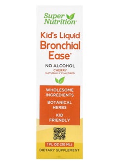 Super Nutrition Kid's Liquid Bronchial Ease No Alcohol Cherry 1 fl oz (30 ml) 
