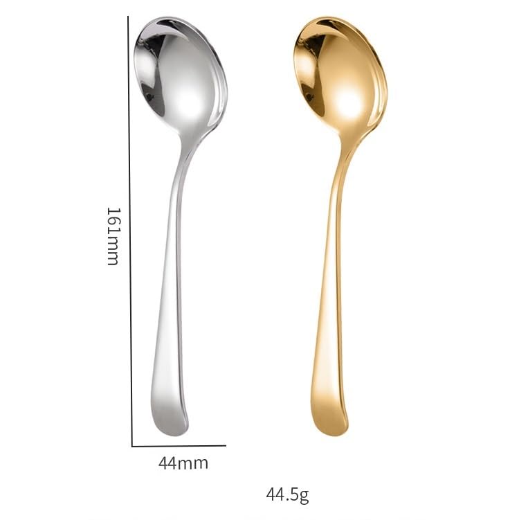 6 Pieces Red Gold Stainless Steel Flatware Set 304 Spoons For Dessert Ice Cream - Image 3