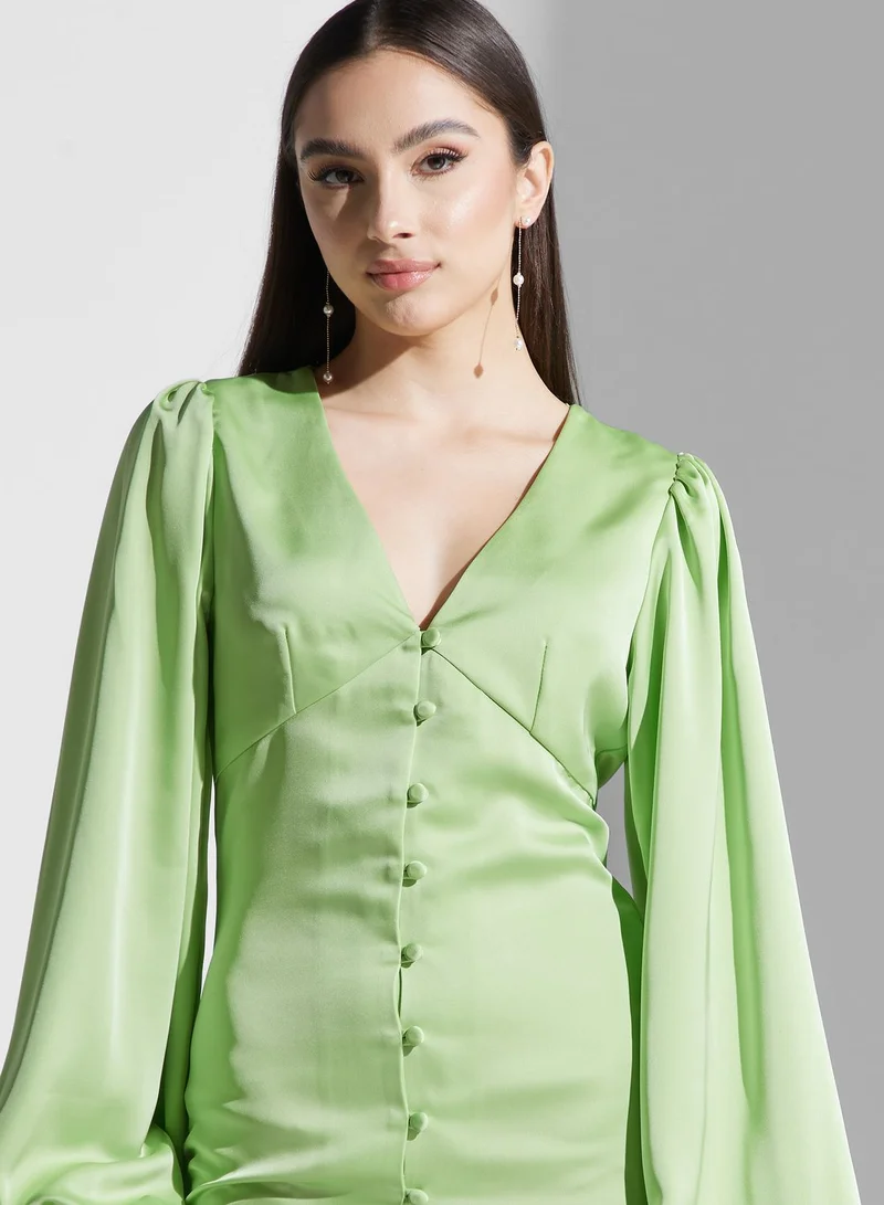 PRETTY LAVISH Bishop Sleeve Dress