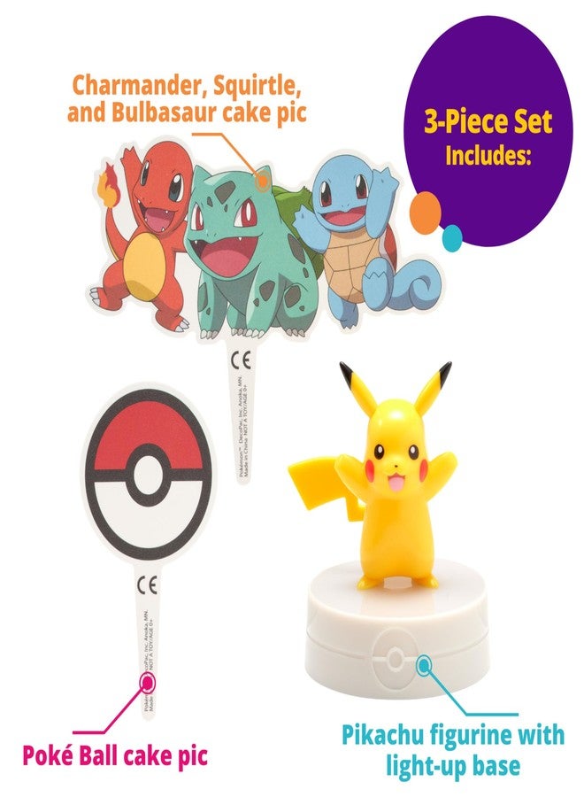 DecoPac DecoSet® Pokémon Light Up Pikachu Cake Topper, 3 Piece Decoration Set, Birthday Decorations For All Size and Shape Cakes | For Birthday And Celebrations - Image 4