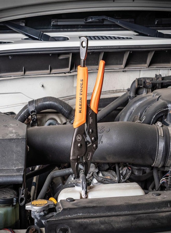 Klein Tools 38660 Locking Pliers Set, 7-Inch and 10-Inch Curved Jaw Pliers, Quick Release Handles, High Torque and Gripping Power, 2-Piece - Image 3