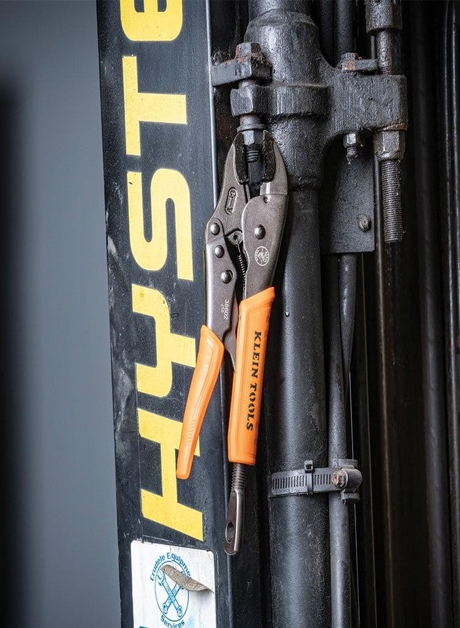 Klein Tools 38660 Locking Pliers Set, 7-Inch and 10-Inch Curved Jaw Pliers, Quick Release Handles, High Torque and Gripping Power, 2-Piece - Image 5