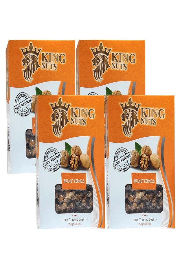 Go King Nuts Kashmiri Amber Halves walnuts kernels 1 Kg, (Pack of 4) | Walnuts Dry Fruits | Organic Walnuts | Kashmiri Walnuts Kernels for Snacking & Baking - Image 1