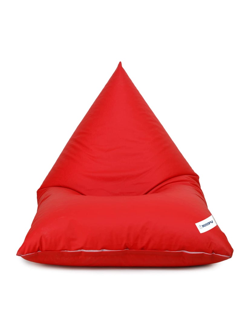HOOPY Hoopy Triangle Leatherette Jumbo Bean Bag Cover Without Beans_Red  - Image 2
