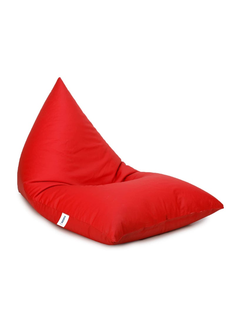 HOOPY Hoopy Triangle Leatherette Jumbo Bean Bag Cover Without Beans_Red  - Image 1
