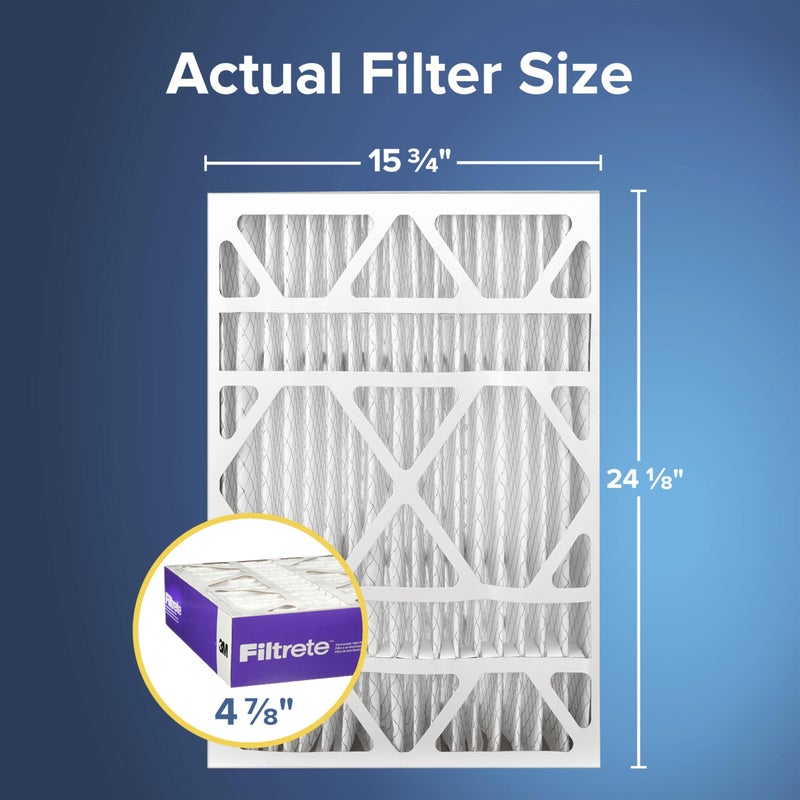 Filtrete 16x25x5 AC Furnace Air Filter, MPR 1550, MERV 12, Fits Honeywell & Trion AirBear, CERTIFIED Asthma & Allergy Friendly, Electrostatic Air Filter, 1-Pack (actual size 15.75 x 24.13 x 4.88) - Image 2