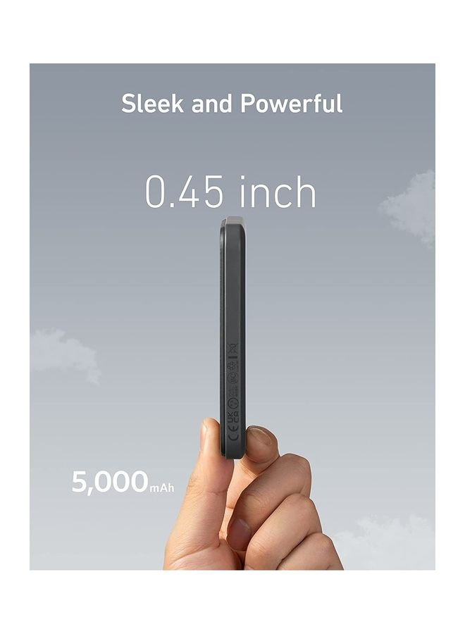 بطارية Anker 621 مغناطيسية (MagGo)، شاحن محمول لاسلكي مغناطيسي بقدرة 5000 مللي أمبير في الساعة مع كابل USB-C، متوافق فقط مع iPhone 14/14 Pro/14 Pro Max، سلسلة 13/12 - Image 3