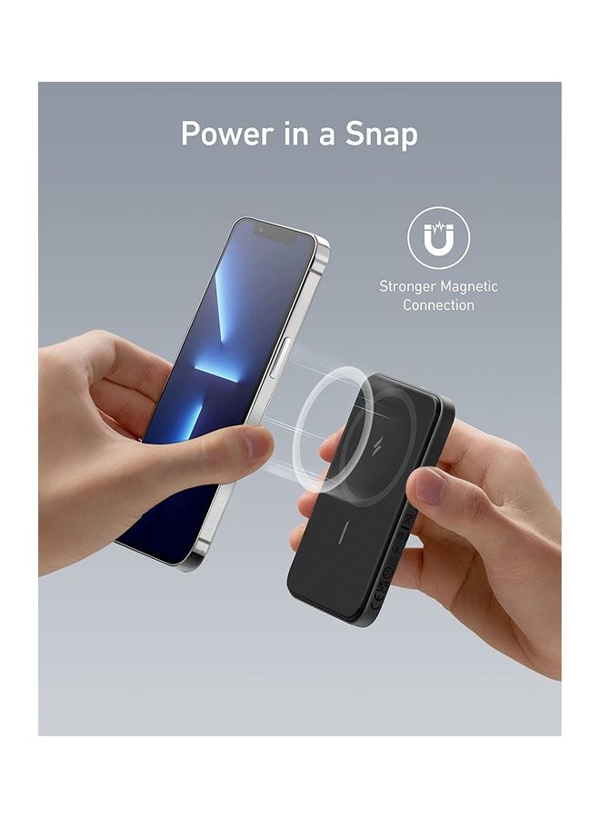 بطارية Anker 621 مغناطيسية (MagGo)، شاحن محمول لاسلكي مغناطيسي بقدرة 5000 مللي أمبير في الساعة مع كابل USB-C، متوافق فقط مع iPhone 14/14 Pro/14 Pro Max، سلسلة 13/12 - Image 2