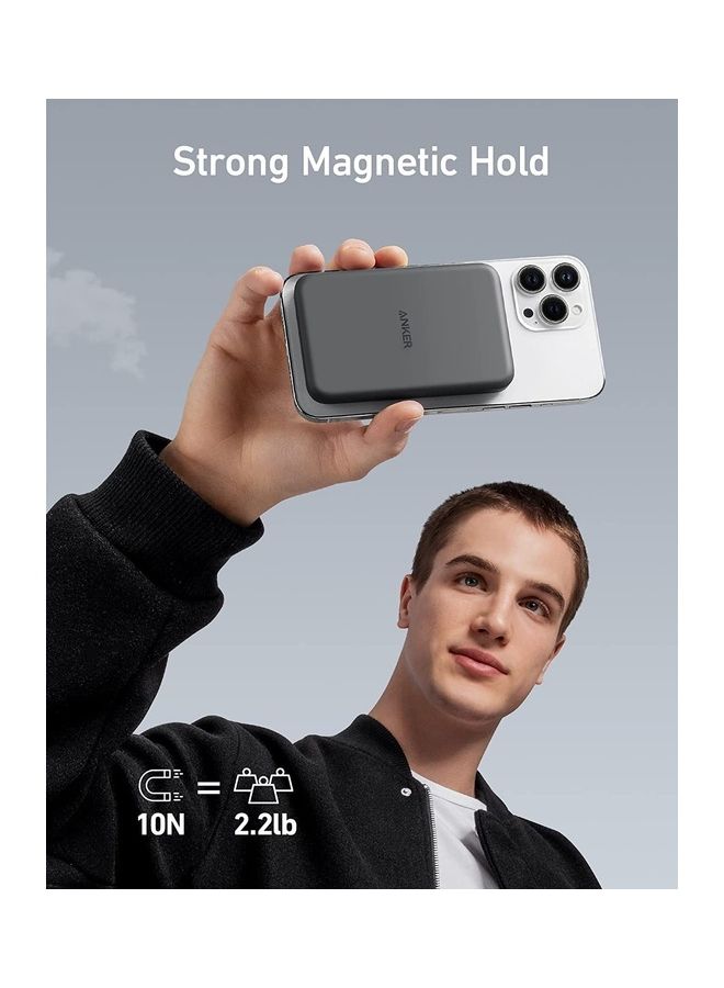 بطارية Anker 621 مغناطيسية (MagGo)، شاحن محمول لاسلكي مغناطيسي بقدرة 5000 مللي أمبير في الساعة مع كابل USB-C، متوافق فقط مع iPhone 14/14 Pro/14 Pro Max، سلسلة 13/12 - Image 4