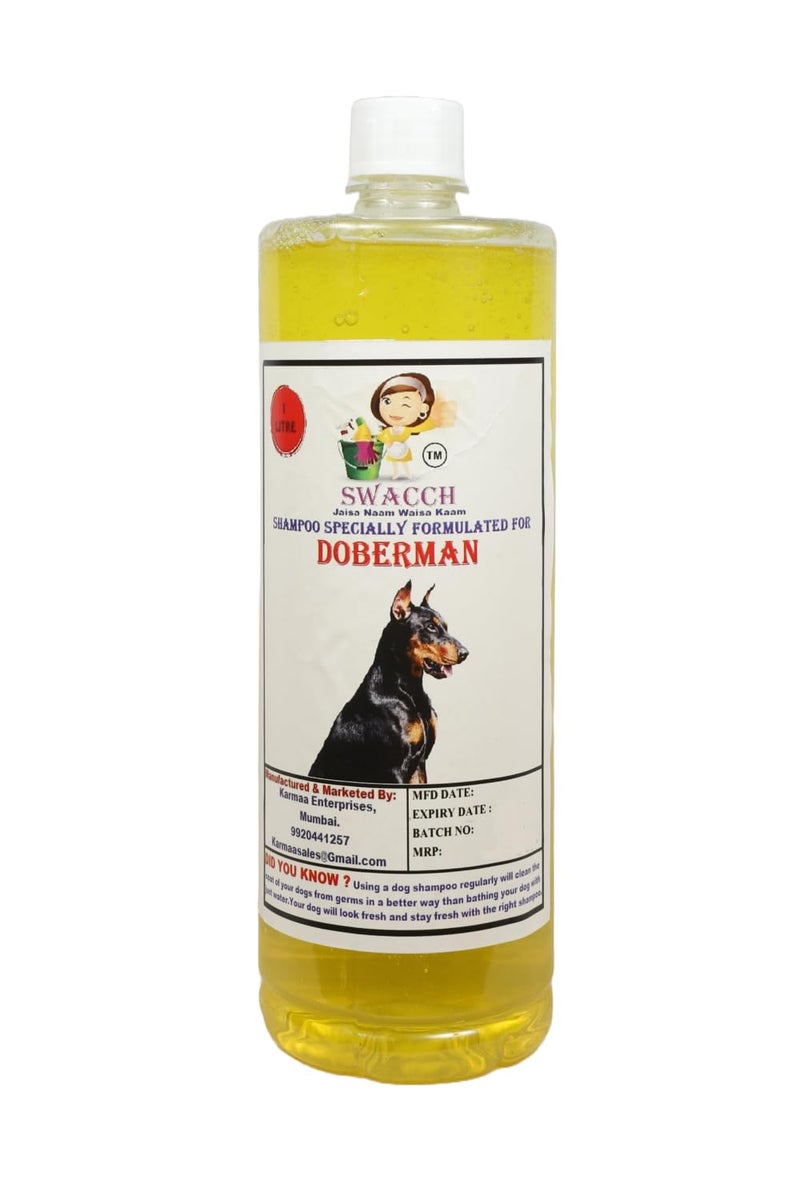swacch Shampoo | Puppy Safe Shampoo | PH Balanced | Ditch to Itch for Doberman Shampoo 1 Litre (Lemon) + Spike Ball Chew Toy Combo Pack - Image 2