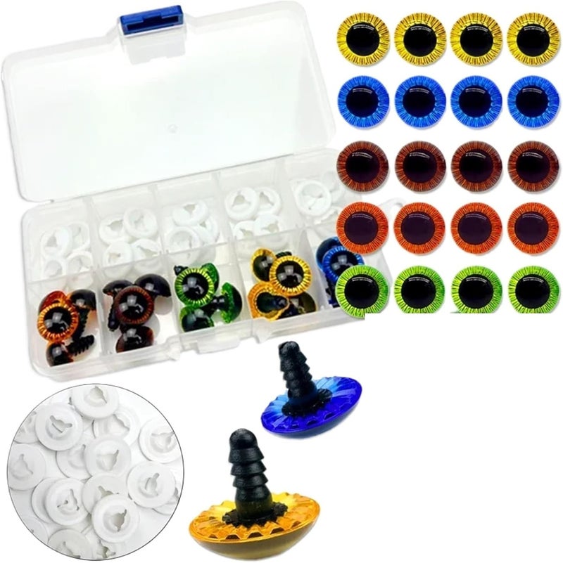 20pcs of Colorful Crochet Safety Eyes and Shiny Eyes Suitable for Making Eyes for Plush and DIY Handicrafts(11mm) - Image 1