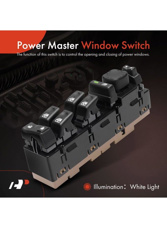 A-Premium Driver Side Master Power Window Switch - Compatible with Chevy GMC Cadillac Models - 2003-2007 - Escalade, Avalanche, Silverado, Suburban, Tahoe, Sierra, Yukon - Replace 15883323, DWS-220 - Image 3