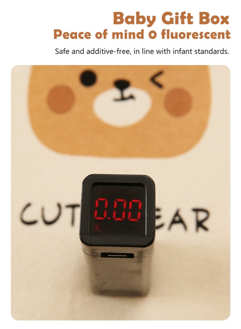 انسولار 25 قطعة صندوق هدايا للمولود الجديد، مجموعة ملابس بتصميم دب البسكويت من القطن 100%، مجموعة بداية كاملة للرضع وهدية لحفلة الاستقبال للأولاد والبنات، مناسبة لجميع الفصول - Image 5