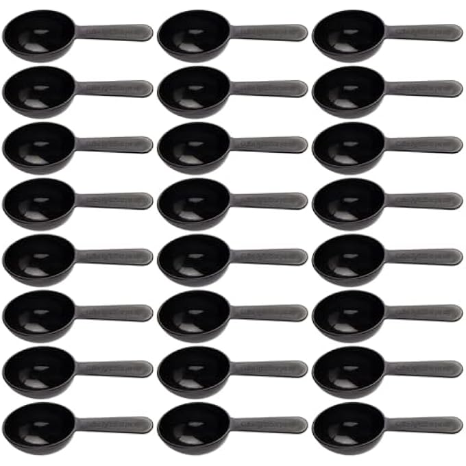 SWIUKPHE Coffee Bean Measuring Spoons 24 Pcs Disposable Teaspoon Measuring Spoons Coffee Scoop Measure For Tea Sugar Spices 7G Black - Image 1