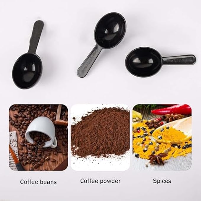 SWIUKPHE Coffee Bean Measuring Spoons 24 Pcs Disposable Teaspoon Measuring Spoons Coffee Scoop Measure For Tea Sugar Spices 7G Black - Image 4