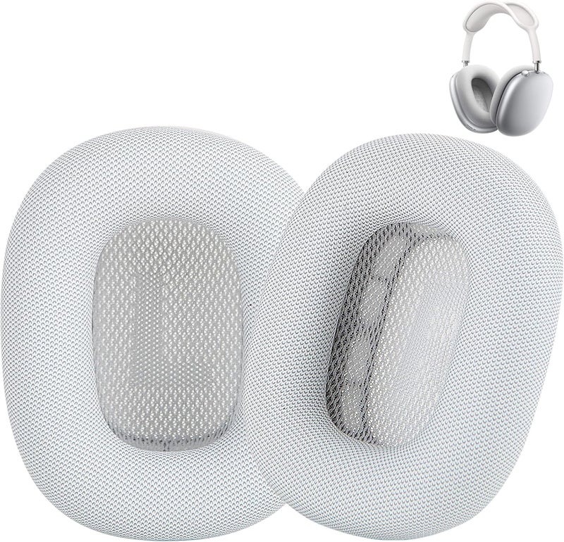 EARROCK Ear Cushions for AirPods Max Headphones Replacement Earpads Ear Cups Easy to Install with Protein Leather, Magnet and Memory Foam (Silvery) - Image 1