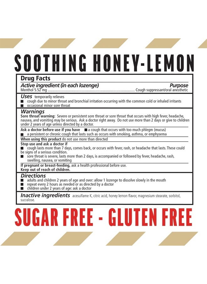 FISHERMAN'S FRIEND - Cough Drops, Cough Suppressant and Sore Throat Lozenges, Sugar Free Honey-Lemon, 5.52mg Menthol, 240 Drops (6 Packs of 40) - Image 1