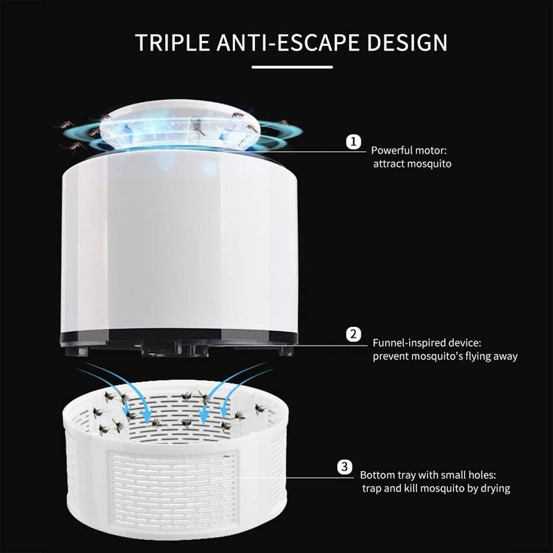 Spaceshoop Goolsky Electric Mosquito Killer USB UV Lamp Bug Zapper Insect Flies Killer Repeller Eliminator Catcher Mosquito Trap with Tray Lamp Tool No Noise for Home Living Room Bedroom Office Indoor - Image 4
