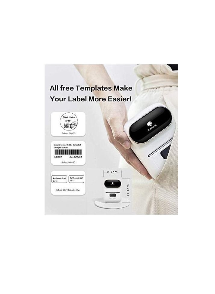 phomemo Phomemo M110 Portable Thermal Label Printer Bluetooth Connection Apply For Labeling Shipping Office Cable Retail Barcode And More with 1 40×30mm Label Roll White  - Image 4
