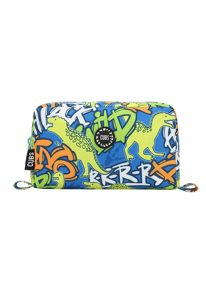 CUBS Dinosaur Print Waterproof pencil case pouch with zip closure  - Image 1