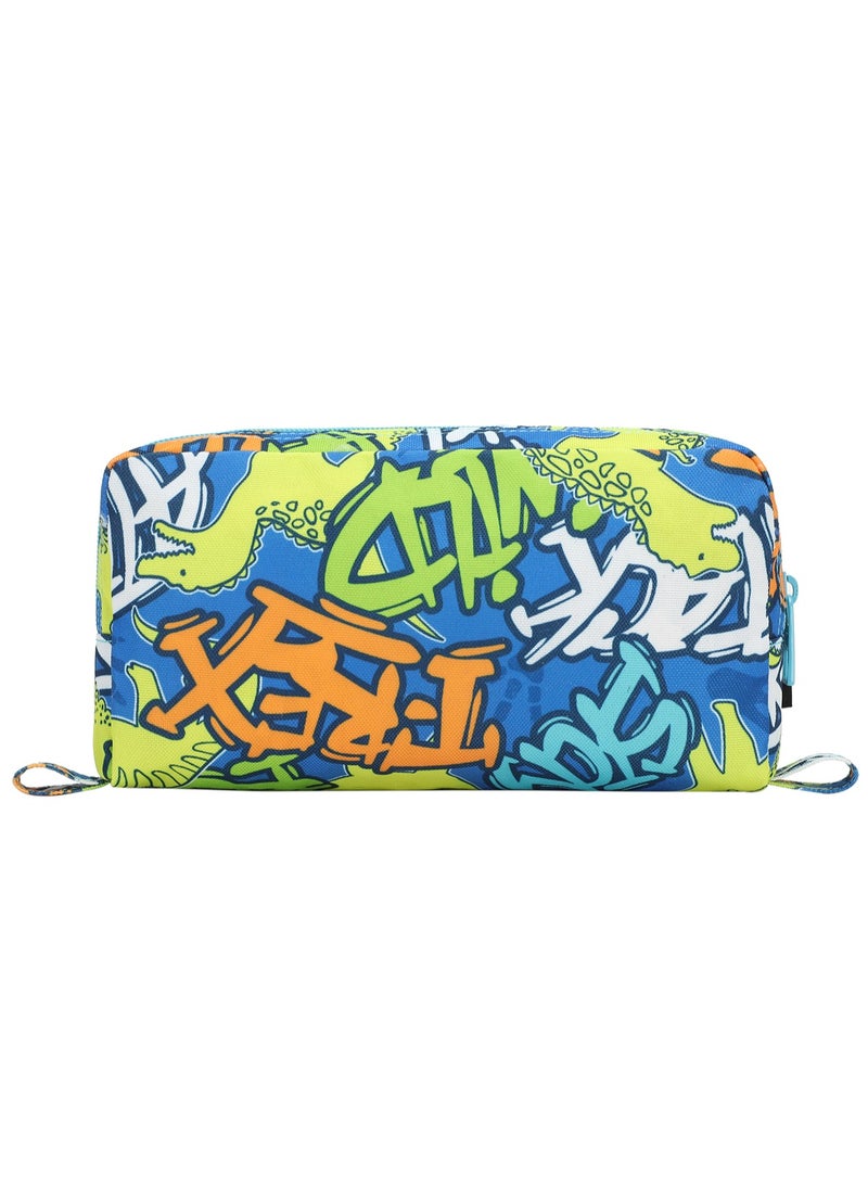 CUBS Dinosaur Print Waterproof pencil case pouch with zip closure  - Image 3
