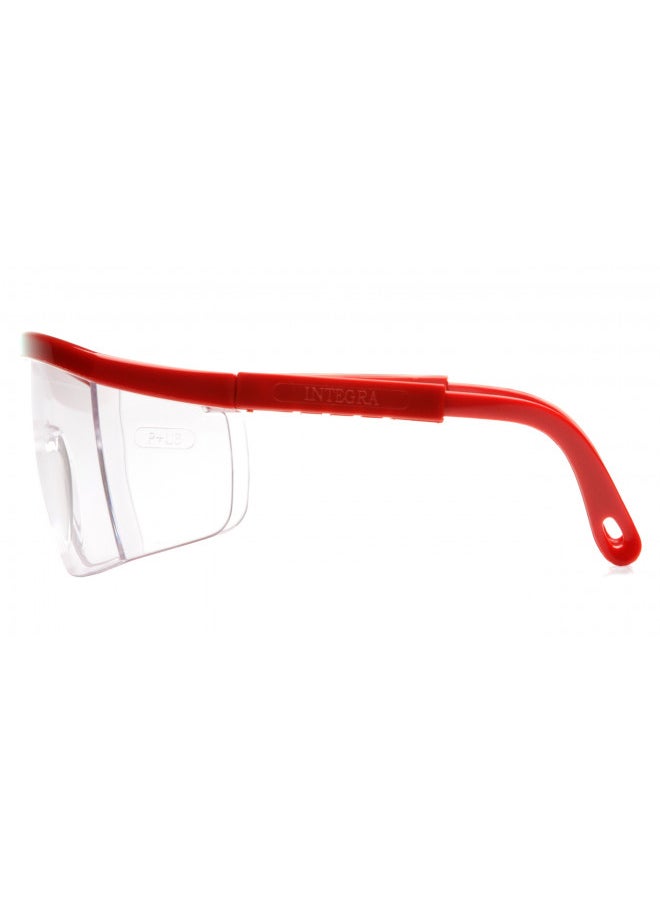 Pyramex Safety Pyramex Integra Safety Eyewear, Clear Lens With Red Frame  - Image 4