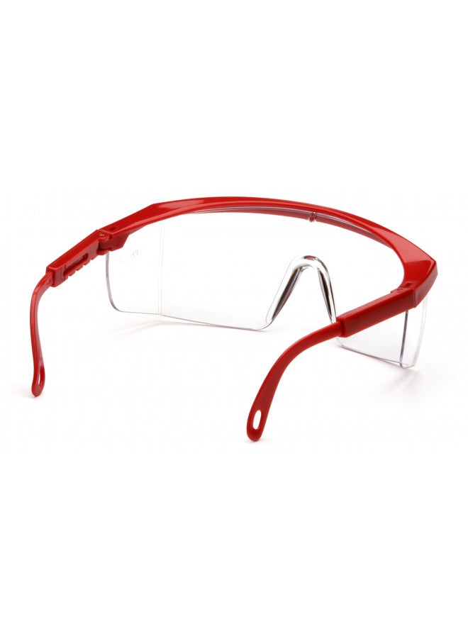 Pyramex Safety Pyramex Integra Safety Eyewear, Clear Lens With Red Frame  - Image 2