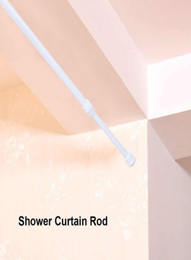 Milltrip Shower Curtain Rod, Adjustable Spring Loaded Tension Rod Shower Extendable Curtain Closet Window Rail Pole White Shower Curtain Rod 11.81 to 19.69 Inch - Image 3
