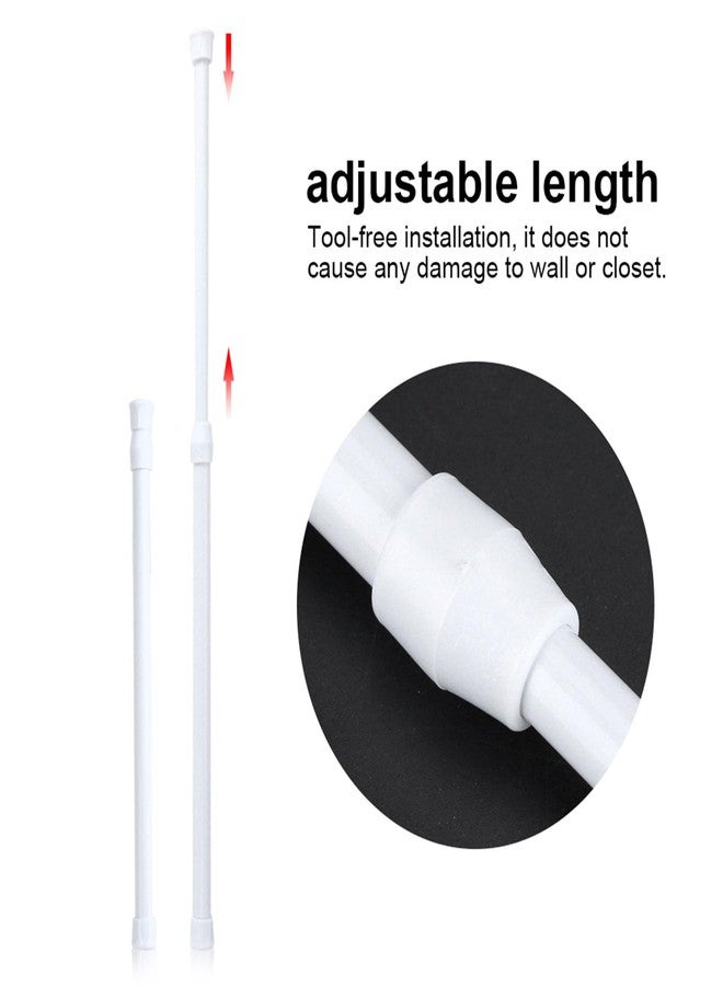 Milltrip Shower Curtain Rod, Adjustable Spring Loaded Tension Rod Shower Extendable Curtain Closet Window Rail Pole White Shower Curtain Rod 11.81 to 19.69 Inch - Image 4